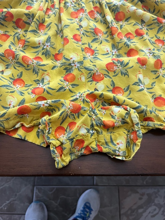 Wild Fable Romper Yellow with Orange Fruit Print, Feminine, Fitted, Cute, Small - Picture 5 of 6